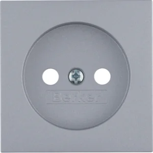 Berker Pokrywa do gniazda bez uziemienia Berker B.Kwadrat/Berker B.3/B.7 aluminium - Inne akcesoria elektryczne - miniaturka - grafika 1