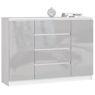 Komody - KOMODA K 140 cm 2 DRZWI 4 SZUFLADY AKRYL METALIK WYSOKI POŁYSK - miniaturka - grafika 1