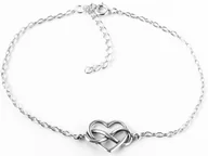 Bransoletki - Bransoletka srebrna 925 serce z symbolem nieskończoności dla kobiet prezent - miniaturka - grafika 1