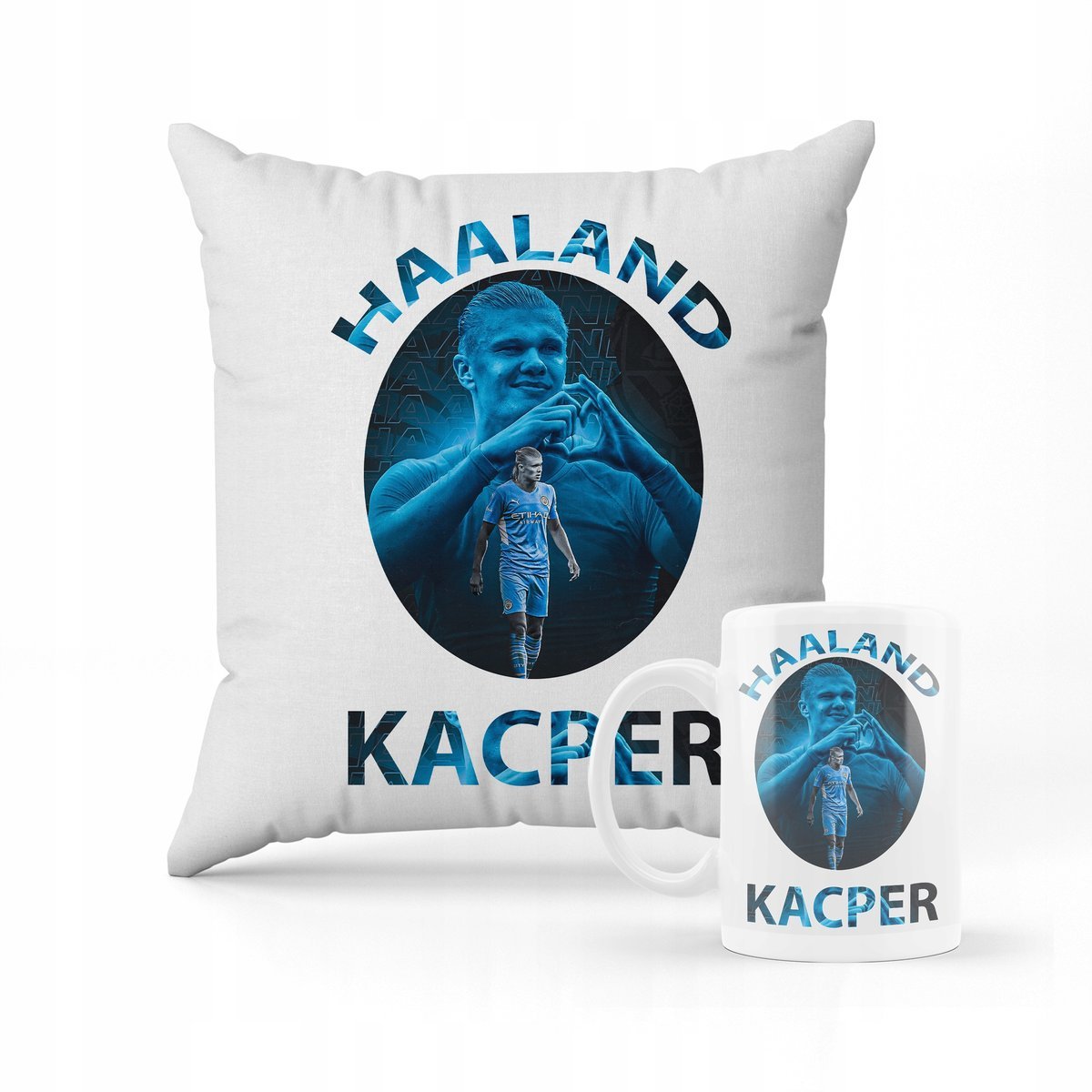 ZESTAW KUBEK + PODUSZKA ERLING HAALAND + IMIĘ #6