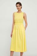 Sukienki - Joop! sukienka kolor żółty midi rozkloszowana - miniaturka - grafika 1