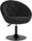 Meble kosmetyczne - 4rico fotel obrotowy qs-bl12b aksamit czarny - miniaturka - grafika 1
