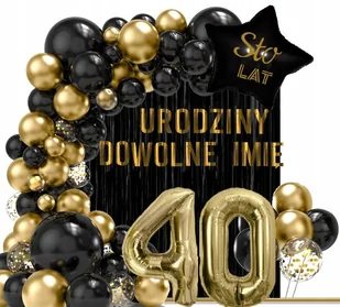 Balony Na Czterdziestkę 40 Urodziny Baner Personalizowany Z Imieniem - Urodziny dla dorosłych - miniaturka - grafika 1
