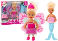 Lalki dla dziewczynek - Mini Laleczka 2w1 Syrenka Wróżka Ogon Skrzydła - miniaturka - grafika 1