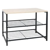 Szafki na buty - Kondela Stojak na buty z ławką Tadeo - czarny / naturalny - miniaturka - grafika 1