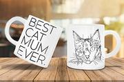 Herbata - Kot powiedzenia kubek i podkładka zestaw upominkowy podziękowanie pamiątka prezent kawa herbata prezent (mug) - miniaturka - grafika 1