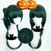 Pozostałe akcesoria fryzjerskie - TEMU Peruka Anime dla Kobiet – Ciemnozielona/Czarna Półup Kucyk z Grzywką, Syntetyczne Włosy do Cosplayu i Konwencji Anime, Sesje Zdjęciowe – Łatwa w - miniaturka - grafika 1