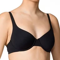 Biustonosze - Calida Damski biustonosz z fiszbinami z elastanu i poliamidu z bezszwowymi miseczkami, czarny, 75D - miniaturka - grafika 1