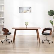 Krzesła - vidaXL Krzesła obrotowe, 2 szt., czarne, gięte drewno i sztuczna skóra - miniaturka - grafika 1