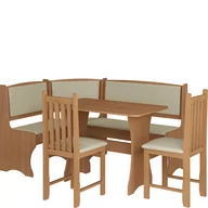 Stoły z krzesłami - Zestaw Kuchenny Narożny z Krzesłami Zestaw Kuchenny MebloCross Craft Złoty, Tkanina Monaco - miniaturka - grafika 1