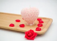 Świece - Świeca sojowa serce różane różowe/Sawarge Candles - miniaturka - grafika 1