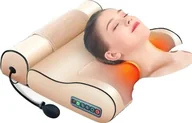 Masażery - Poduszka masująca, ogrzewanie podczerwienią, urządzenie Shiatsu, wtyczka UE, trakcja z sześcioma przyciskami - miniaturka - grafika 1