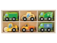 Samochody i pojazdy dla dzieci - Lupilu Zestaw 6 drewnianych samochodzików Pojazdy budowlane - miniaturka - grafika 1
