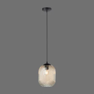 Paul Neuhaus Lampa wisząca art deco czarna z bursztynowym szkłem - Chris - Lampy sufitowe - miniaturka - grafika 3