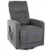 Fotele - Fotel Rozkładany Otus II Brego Ciemnoszary/Czarny Salon Nowoczesny - miniaturka - grafika 1