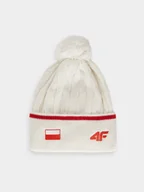 Czapki męskie - 4F Czapka zimowa z wełną merino uniseks - biała S - miniaturka - grafika 1