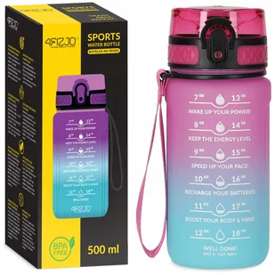 BIDON SPORTOWY SZCZELNA BUTELKA NA NAPÓJ WODĘ SOLIDNA TRITANOWA 500 ml - Shakery i bidony sportowe - miniaturka - grafika 1