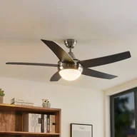 Wentylatory sufitowe - Wentylator sufitowy Lindby z oświetleniem Auraya, cichy, stalowy - miniaturka - grafika 1