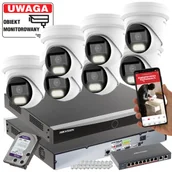 Zestawy do monitoringu - Monitoring na 7 kamer Hikvision DS-2CD2H43G2-LIZS2U(2.8-12mm) 4MPX MotoZoom Smart Hybrid Light Acusense - miniaturka - grafika 1
