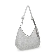 Torebki damskie - Steve Madden Damska torba hobo Kaya z kryształu górskiego, srebrna, jeden rozmiar, Srebrny, Rozmiar Uniwersalny - miniaturka - grafika 1