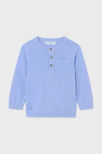 Swetry dla chłopców - Mayoral sweter bawełniany niemowlęcy kolor niebieski lekki - grafika 1