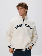 Bluzy męskie - Reserved - Polarowa bluza ze stójką - granatowy - miniaturka - grafika 1