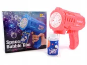 Bańki mydlane - BAŃKI MYDLANE PISTOLET DO BANIEK MASZYNA WYRZUTNIA + PŁYN - miniaturka - grafika 1