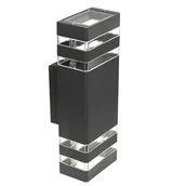 Lampy ogrodowe - Prostokątna podwójna lampa Santa metal zewnętrzna antacyt - miniaturka - grafika 1