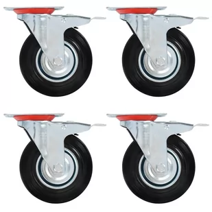 Kółka skrętne VIDAXL, 125 mm, 8 szt. - Wózki magazynowe - miniaturka - grafika 1