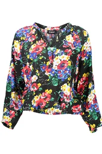 DESIGUAL T-SHIRT Z DŁUGIM RĘKAWEM DAMSKI CZARNY - Portfele - miniaturka - grafika 1