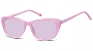 Okulary korekcyjne, oprawki, szkła - OKULARY Przeciwsłoneczne Kocie Oko Damskie Liliowe - miniaturka - grafika 1