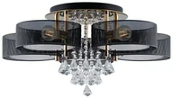 Lampy sufitowe - MLAMP LAMPA sufitowa ELMDRS8006/5 TR NET MLAMP metalowa OPRAWA z pilotem crystal glamour złota czarna ELMDRS8006/5 TR NET - miniaturka - grafika 1