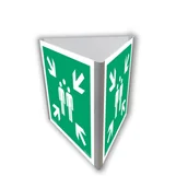 Systemy ekspozycyjne i znaki informacyjne - AE807 MIEJSCE ZBIÓRKI DO EWAKUACJI (3D DOŚCIENNY), PN - PŁYTA PCV 1MM; (350X350MM) - miniaturka - grafika 1