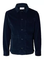 Koszule męskie - SELETED HOMME Męska koszula sztruksowa Slhloosetony-Cord Overshirt Noos, niebieski, XXL - miniaturka - grafika 1