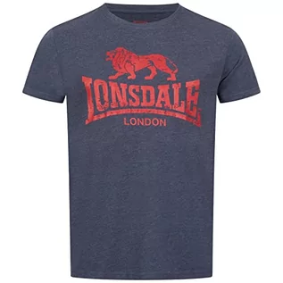 Koszulki męskie - Lonsdale Męski t-shirt Silverhill, Marl Navy/Red, L - grafika 1