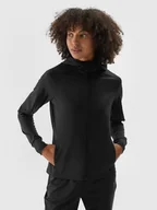 Bluzy sportowe damskie - Damska bluza treningowa 4F 4FWAW24TFSWF406 - czarna - miniaturka - grafika 1