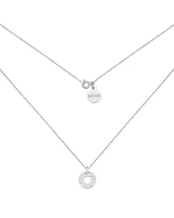 Srebrny naszyjnik z chropowatym kółeczkiem - Naszyjniki - miniaturka - grafika 1