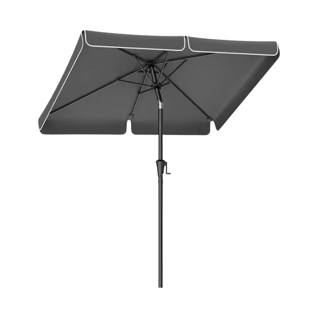 Songmics Parasol Balkonowy 200x150cm Prostokątny UV50+ Szary Ogrodowy