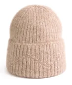 Czapki damskie - Czapka Damska Młodzieżowa Beanie Podwijana Zimowa Casualowa Ciepła Z Wełną - miniaturka - grafika 1