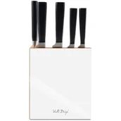 Noże kuchenne - Vialli Design Zestaw 5 kutych noży w bloku FINO biały 25233 - miniaturka - grafika 1