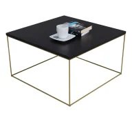 Ławy i stoliki kawowe - Druciany stolik kawowy z czarnym blatem L6-S48 - miniaturka - grafika 1