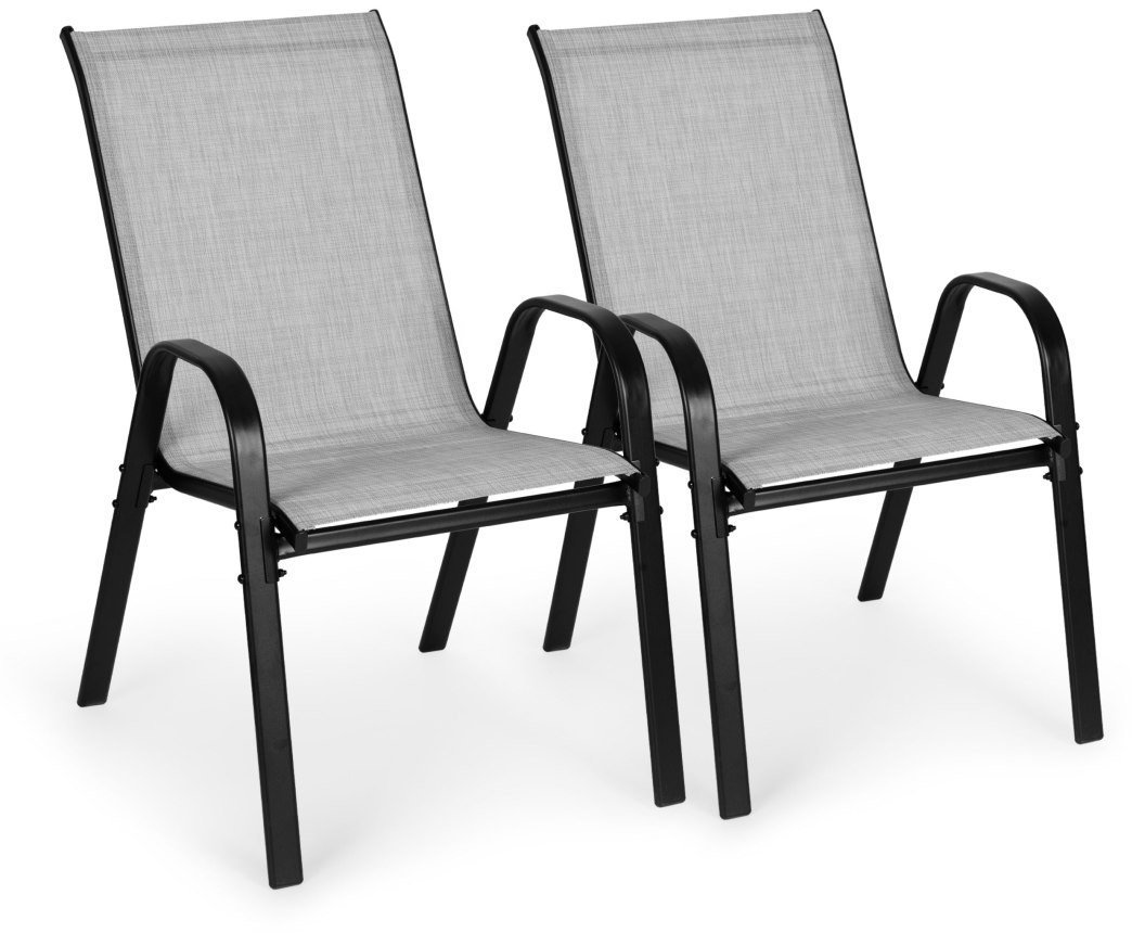 Zestaw komplet 2 krzeseł ogrodowych na taras balkon jasny szary MultiGarden