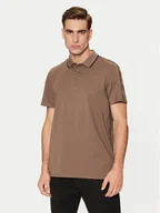 Koszulki męskie - Guess Polo M4YP40 KARS0 Brązowy Regular Fit - miniaturka - grafika 1