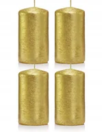 Świece - Świece ozdobne złote walec kokon 10/6 zestaw 4 szt - miniaturka - grafika 1