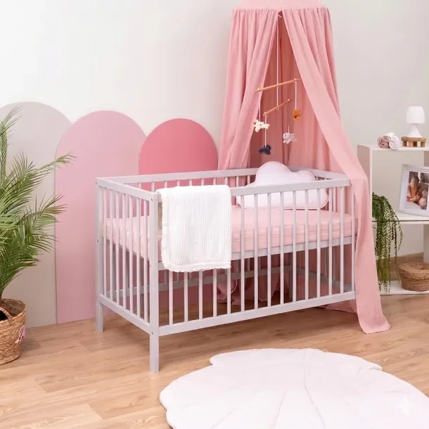 Łóżeczko niemowlęce Vera 60x120 drewniane 3 poziomy kaszmir