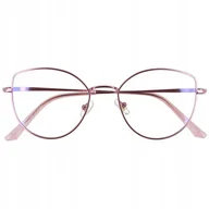 Okulary korekcyjne, oprawki, szkła - Okulary Kocie Oczy z filtrem światła niebieskiego do komputera zerówki 2530-5 - miniaturka - grafika 1