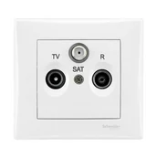 Wyłączniki światła i elektryczne - Schneider Electric Gniazdo RTV / SAT końcowe SEDNA biały - miniaturka - grafika 1