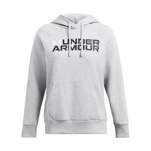 Damska Bluza UNDER ARMOUR RIVAL FLEECE WORDMARK HOODIE 1386512-011 – Szary - Bluzy damskie - miniaturka - grafika 1