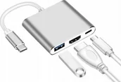 Przełączniki KVM - Przełącznik Pawonik ADAPTER USB C HDMI+USB 3.0+PD 4K HUB MacBook 3w1 - miniaturka - grafika 1