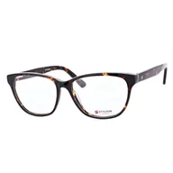 Okulary korekcyjne, oprawki, szkła - Damskie Okulary zerówki korekcyjne oprawki kocie oczy STAC-60F w panterkę - miniaturka - grafika 1